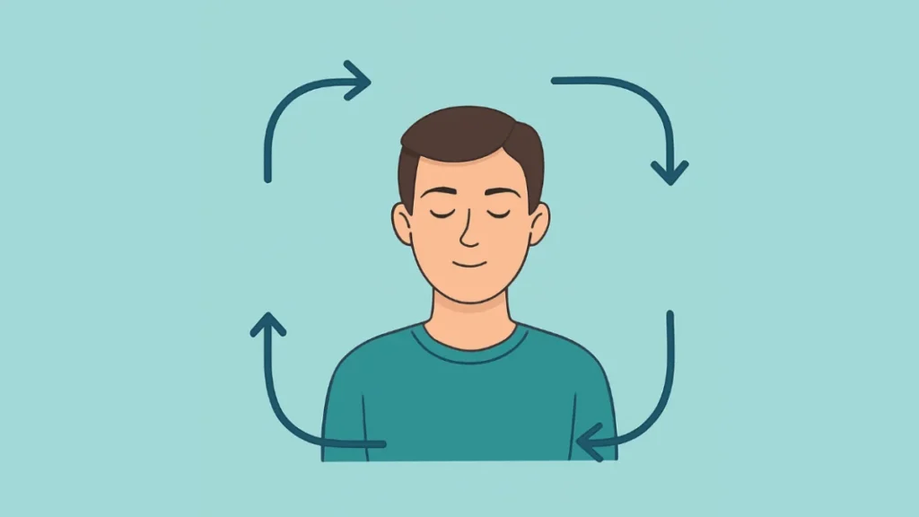 Simple breathing cycle illustration for relaxation